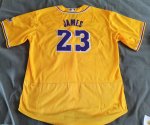 NBA LeBron James #23 Lakers Baseball Maillots 2020 NBA MLB Crossover Edition